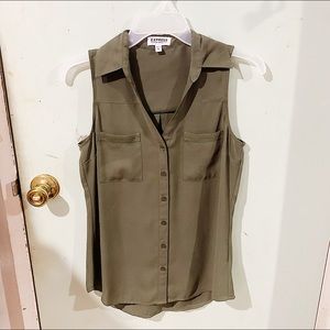 Olive green sleeveless portofino shirt